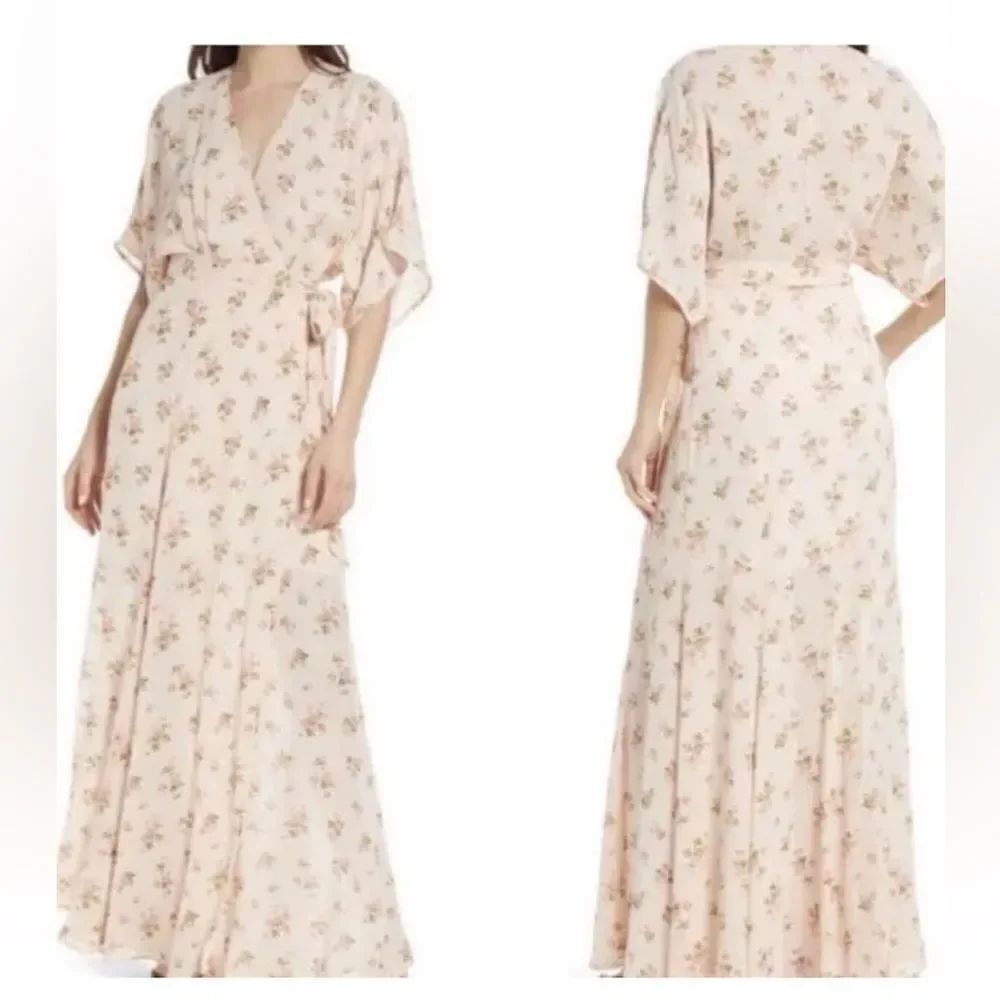 Reformation Winslow Wrap Maxi Audrey XS Pink Floral Wedding Guest NWT $348